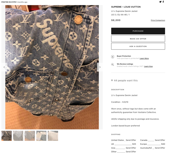 Supreme/Louis Vuitton hoodie: $9,950 | Business Insider India