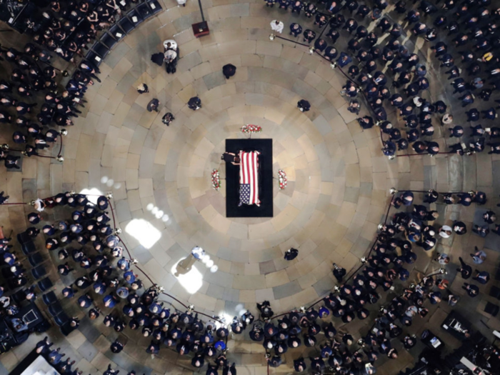 The late Sen. John McCain was the 31st person to lie-in-state in the Capitol Rotunda Friday ahead of his memorial service.