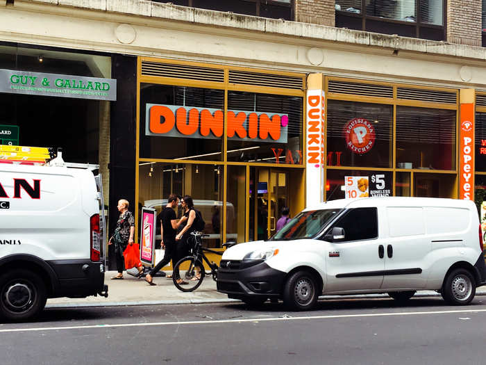 First, I went to the new Dunkin' store in Times Square.