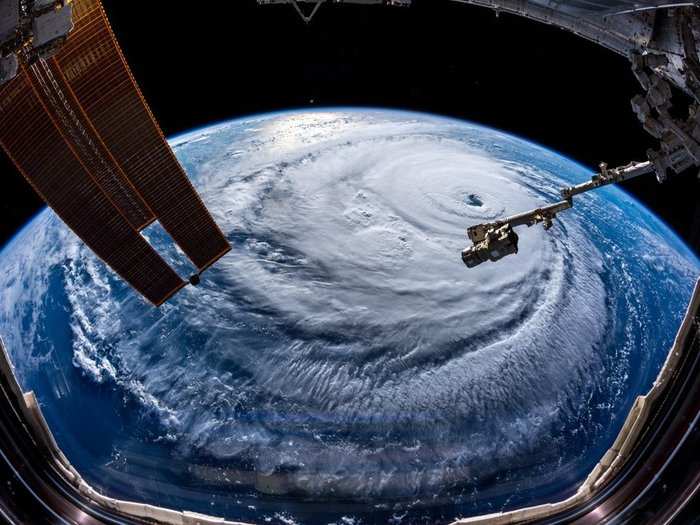 Gerst said Hurricane Florence is so enormous, with a width of more than 500 miles, that he "could only capture her with a super wide-angle lens."