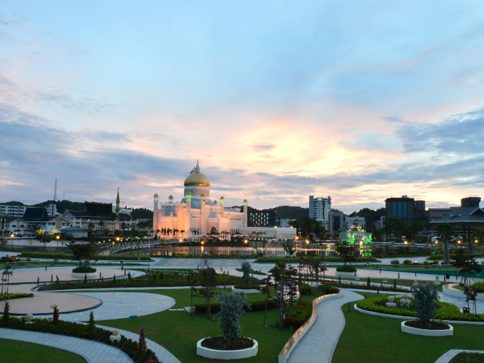 Brunei is a tiny country on the island of Borneo in Southeast Asia.