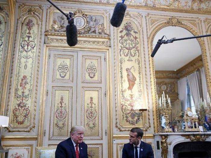  Trump and Macron met Saturday morning in the Élysée Palace ahead of bilateral talks. 
