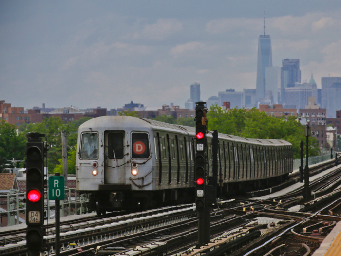 The New York City subway runs 24 hours a day, through four of the city's five boroughs. It transported about 1.7 billion people last year.