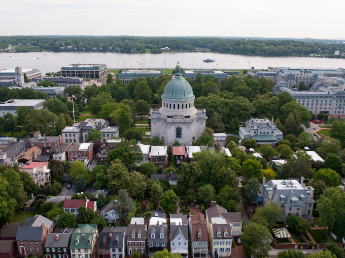 LOCATION: The Naval Academy in Annapolis, Maryland is nestled in an idyllic location on the Chesapeake Bay.