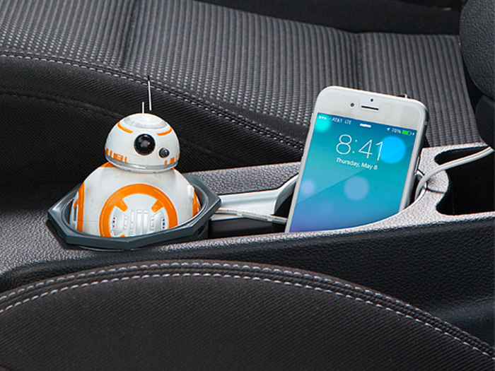 A cute BB-8 car charger that also moves and makes sounds