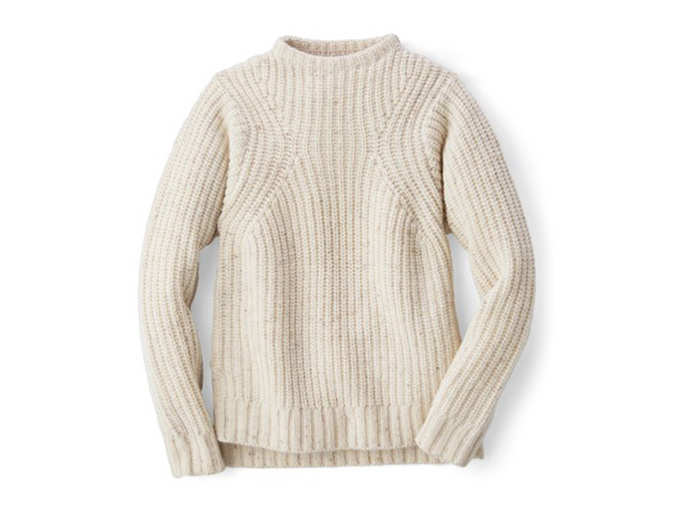 A classic thick wool mock-neck sweater from REI