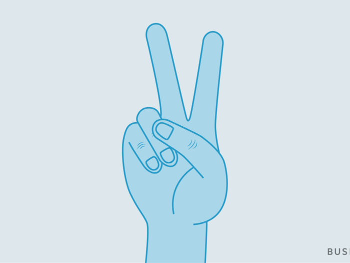 The 'V' sign represents peace …