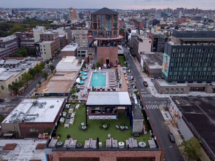 The Water Tower is perched on the rooftop of Williamsburg Hotel in Brooklyn, which already includes an outdoor bar and a pool.