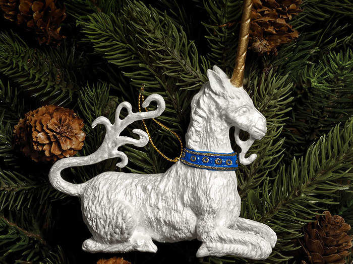 A unicorn ornament from The Unicorn Tapestries