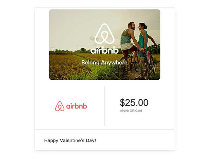 An Airbnb gift card