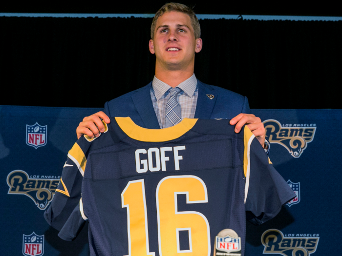 The Rams made the big trade up for the No. 1 pick and used it on Jared Goff, considered the best quarterback prospect in the draft.