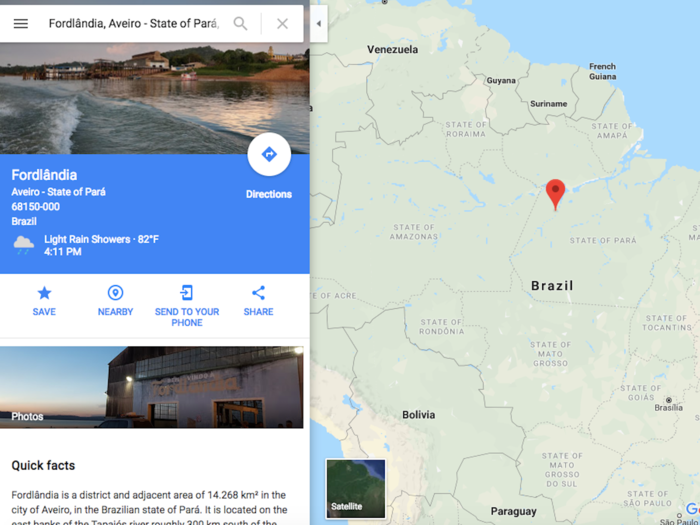 If you've never heard of Fordlandia before, no worries — Google has. The search engine recognizes it easily, tucked away in the Brazilian city of Aveiro.