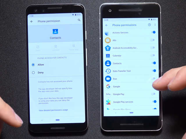 Android Q will make it easier to see which apps have permission to access personal data such as your contacts and location.