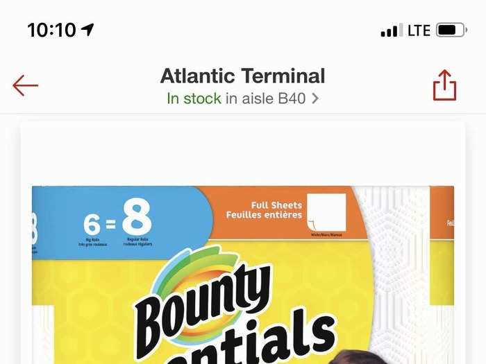 Bounty Essentials paper towels (six-pack): $0.30 more in stores