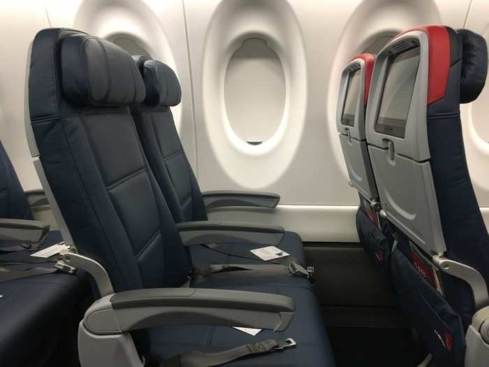 1. Wide economy seat: Delta's A220s boast some of the roomiest economy-class seats in the business at 18.6 inches wide. That's roughly two inches wider than the seats on some of Delta's MD-88s.
