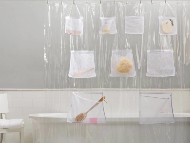 The Best Shower Curtain Liners You Can, Shower Curtain Liner With Storage Pockets