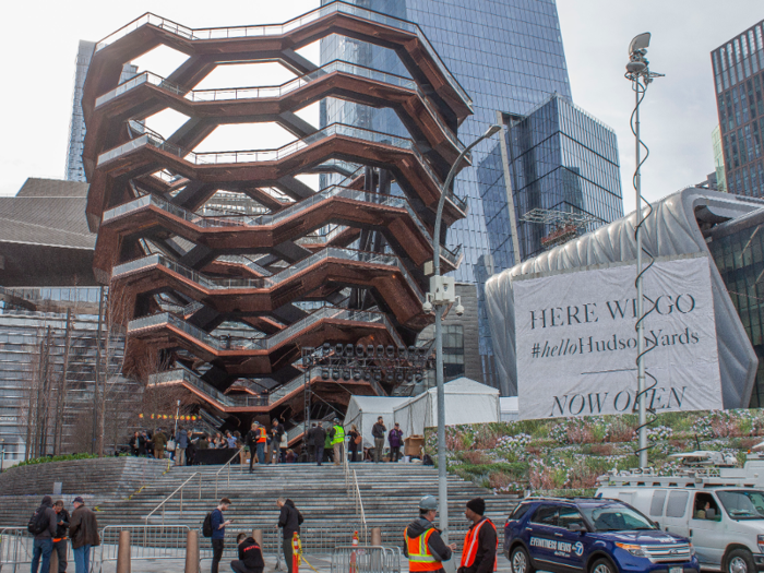 Hudson Yards, New York City's $25 billion neighborhood, is officially open to the public. On March 15, I attended the grand opening ceremony in the central plaza.
