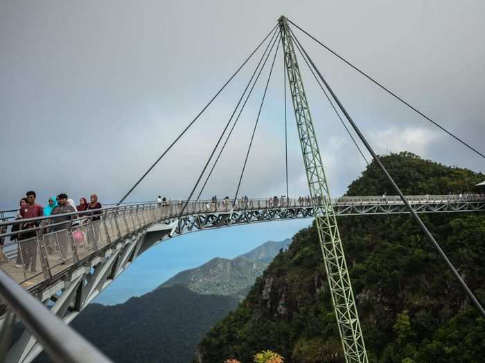 To build the Langkawi Sky Bridge in Malaysia, a construction team had to lift the structure by helicopter.