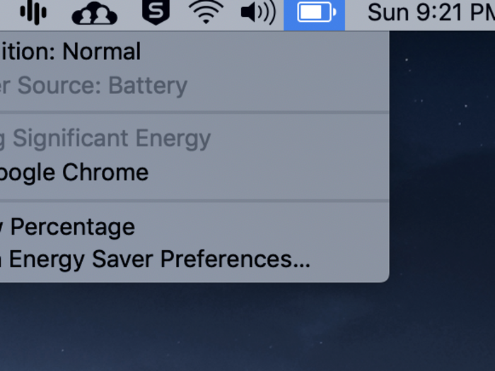 Hold the Option key and click the battery icon near the top of the screen.