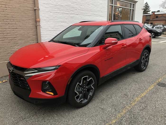 So here it is, the 2019 Chevy Blazer, with a "Red Hot" exterior, coming in at just over $48,000.