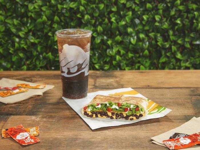The $3.70 Vegetarian Crunchwrap Supreme is a twist on the classic Taco Bell menu item with black beans.