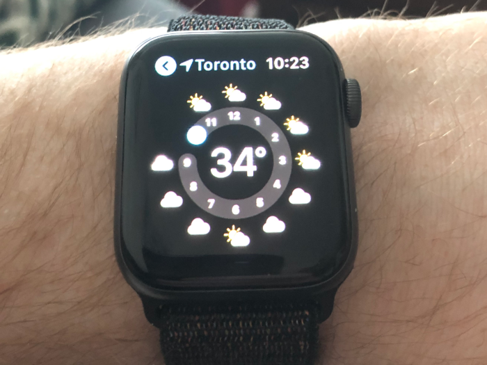 The Apple Watch is the best device for checking the weather.