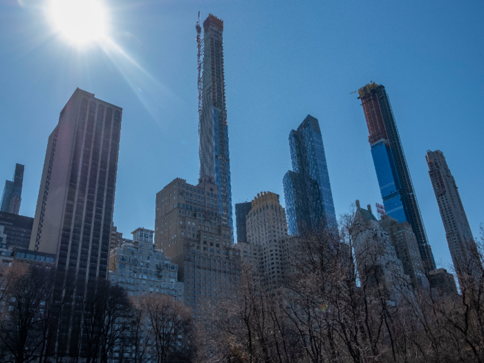Billionaires' Row is the term for a collection of supertall luxury skyscrapers in New York City along the southern end of Central Park. The buildings are home to some of the most expensive residential real estate in the world. Some were recently finished, and others are still under construction.