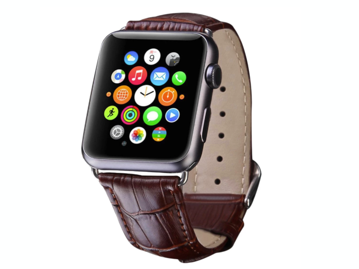 A faux-crocodile Apple Watch band with a professional touch