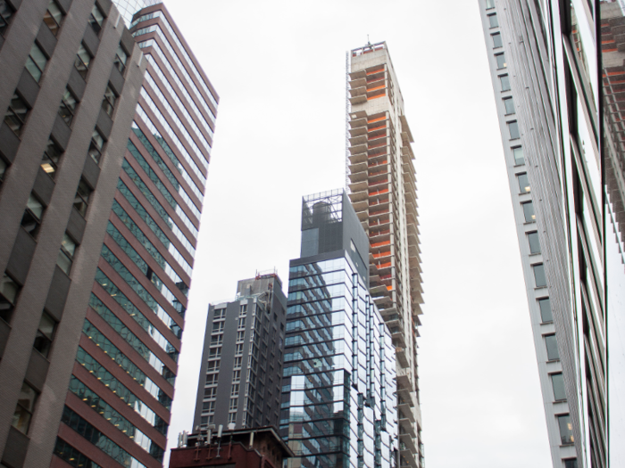 A 58-story skyscraper in Manhattan is reportedly leaning three inches to the north. The tower, which sits in lower Manhattan along the East River, is known as One Seaport or 161 Maiden Lane.