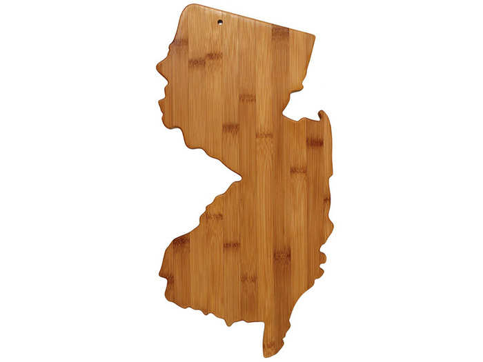 A cutting board in the shape of the state she calls home