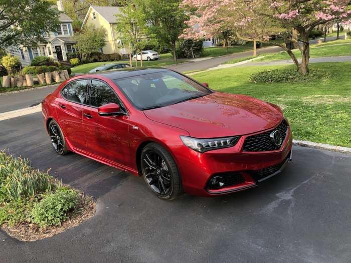 The 2020 Acura TLX A-Spec PMC Edition arrived in dashing "Valencia Red Pearl" paint job.