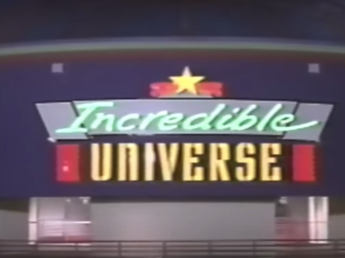 Incredible Universe was an electronics big-box chain founded by the Tandy Corporation, a leather goods company. It was founded in 1992 and went bankrupt in just five years.