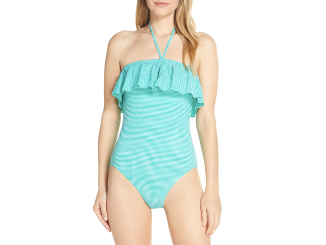 J Crew Gingham Ruffle Bandeau One Piece Swimsuit Business Insider India