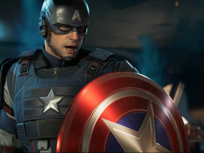 This is Captain America, played by Jeff Schine in the game.