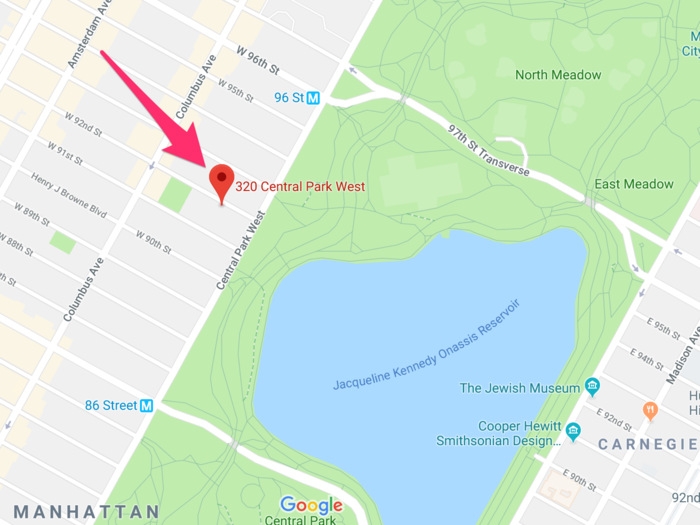 Barbra Streisand's old apartment is located at 320 Central Park West — also known as the Ardsley — on Manhattan's Upper West Side, between Central Park and the Hudson River.