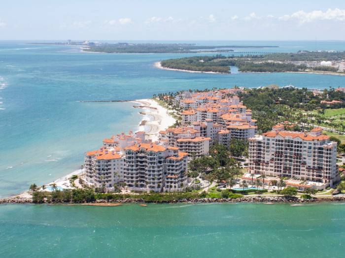 Fisher Island, a 216-acre private island off the coast of Miami, is the richest ZIP code in the US. The average income of residents is $2.2 million.