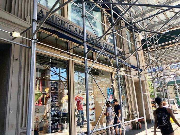 We stopped by the American Eagle store on Broadway in New York City.