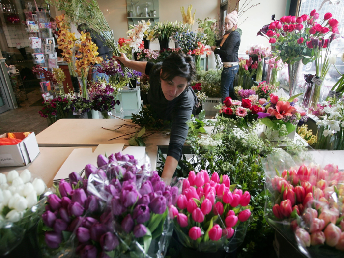 28. Floral designers make $28,900 a year.