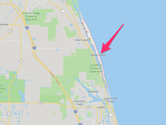 The Jupiter Island estate: Tiger Woods owns a massive home on Jupiter Island. Jupiter Island is located on the coast of Martin County, Florida, and is about 50 minutes away from West Palm Beach by car.