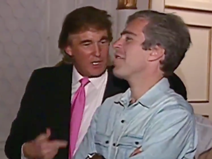 Trump told New York Magazine in 2002 that he had known Epstein for 15 years, suggesting they met around 1987. In the profile, Trump said Epstein was a "lot of fun". He also said Epstein liked beautiful women as much as he did, and that many of them were on the "younger side". The pair are seen here in Palm Beach, Florida, in 1992.