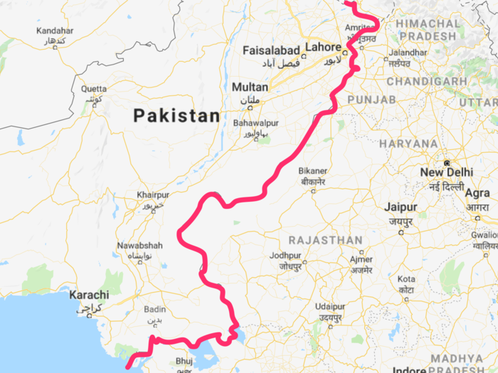 The border between India and Pakistan is based on the Radcliffe Line, drawn in the weeks before Partition by Sir Cyril Radcliffe, who had never been to Asia. His attempts to divide the subcontinent based on religion resulted in sectarian clashes and between 500,000 and a million people were killed.