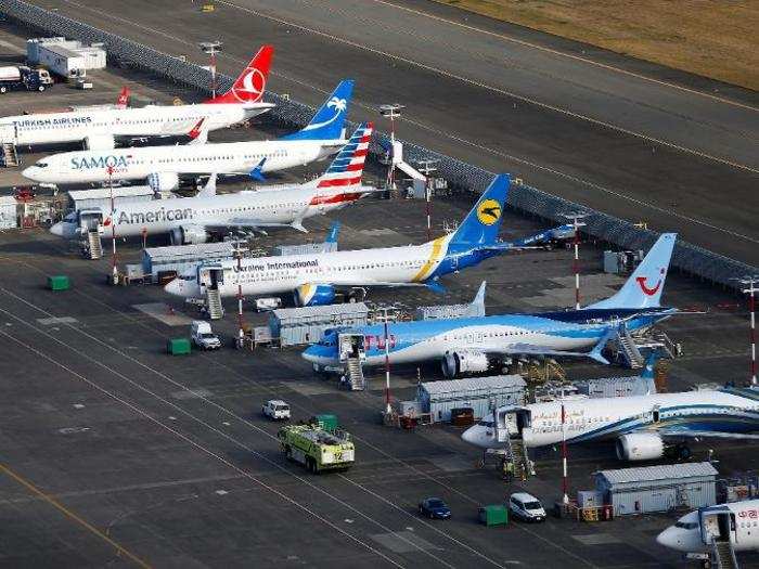 This aerial photo from March shows several 737 Max planes just about ready for delivery, but grounded following the crash of Ethiopian Airlines Flight 302.