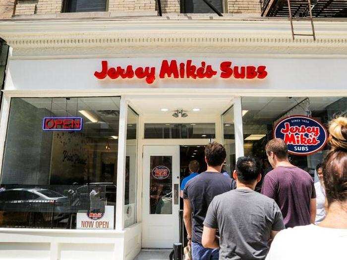 As I approached Jersey Mike's, I noticed a line out the door.