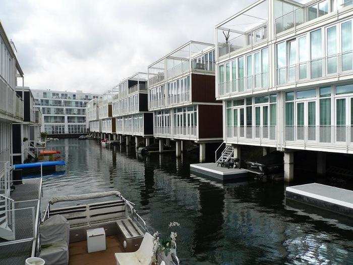 Floating cities are still theoretical, but floating housing complexes are already standing in the Netherlands.