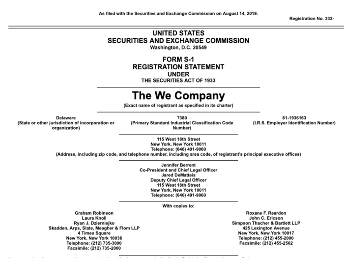 Paltrow Neumann is described in the We Company's S1 as "one of our co-founders."