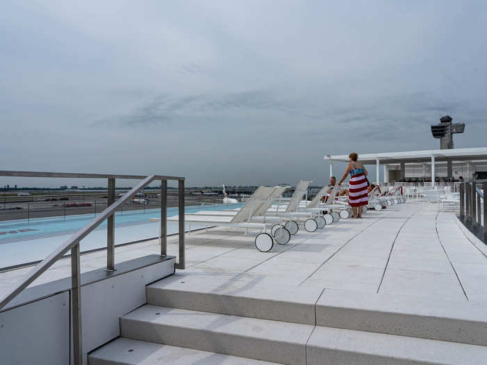 I went to check out the pool on what turned out to be a hot, muggy, cloudy day. Maybe not ideal, but it was pretty consistent with the weather New York gets in the summer — and it didn't seem to put a damper on anyone's poolside fun.