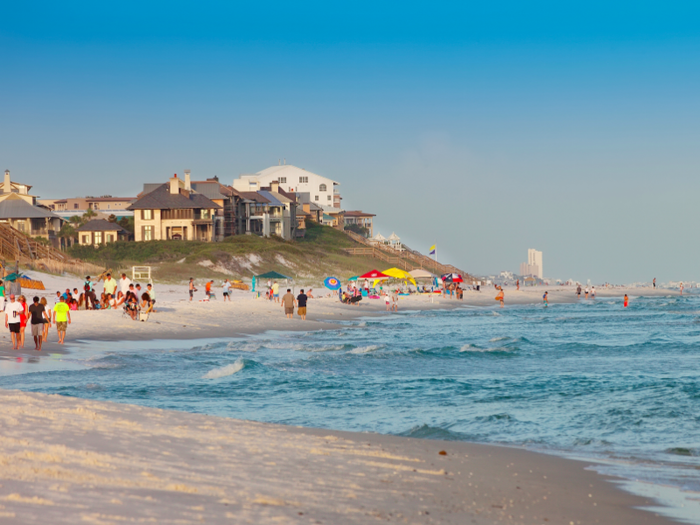 25. Destin, Florida, is located along the state's Emerald Coast on a peninsula separating Choctawhatchee Bay from the Gulf of Mexico.