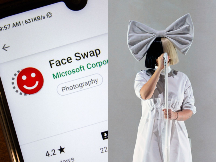 Face Swap allows Sia to live up to her faceless, public image all while promoting her albums.