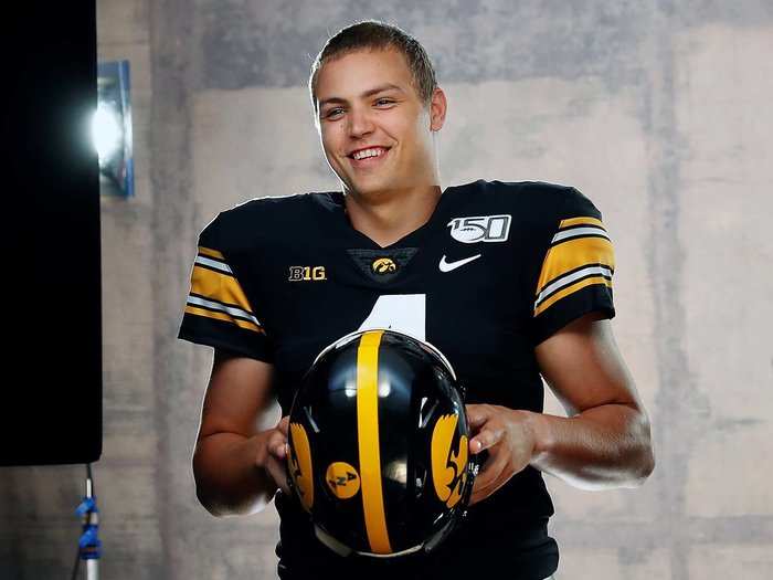 150 years of college football — All schools will be wearing a "150" patch on their jerseys this year to celebrate 150 seasons of college football. You can see it here on the Iowa uniform, although many teams will have it on the other side of the chest.