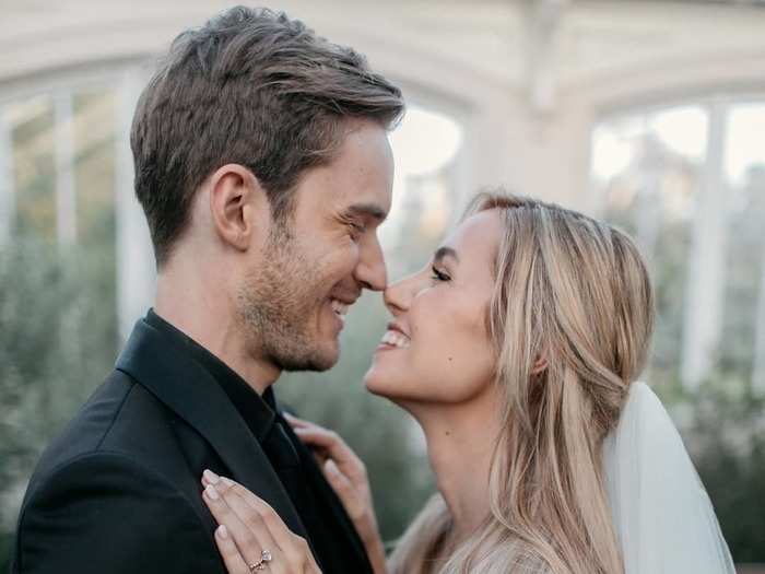 PewDiePie — whose real name is Felix Kjellberg — and his wife, Marzia, both shared photos from their wedding to this Instagram accounts on Tuesday.